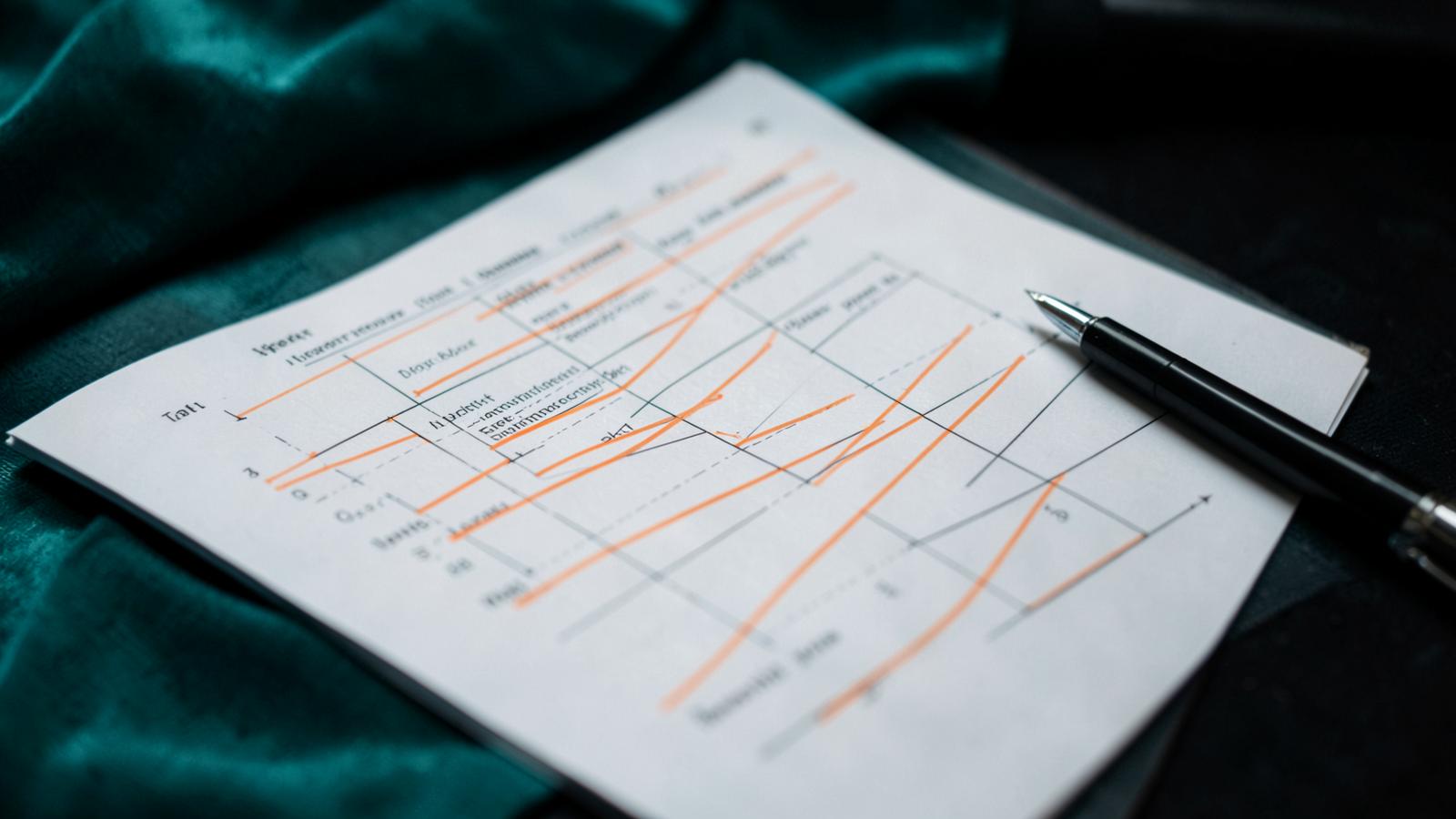 Printed SEO strategy document with highlighted priorities
